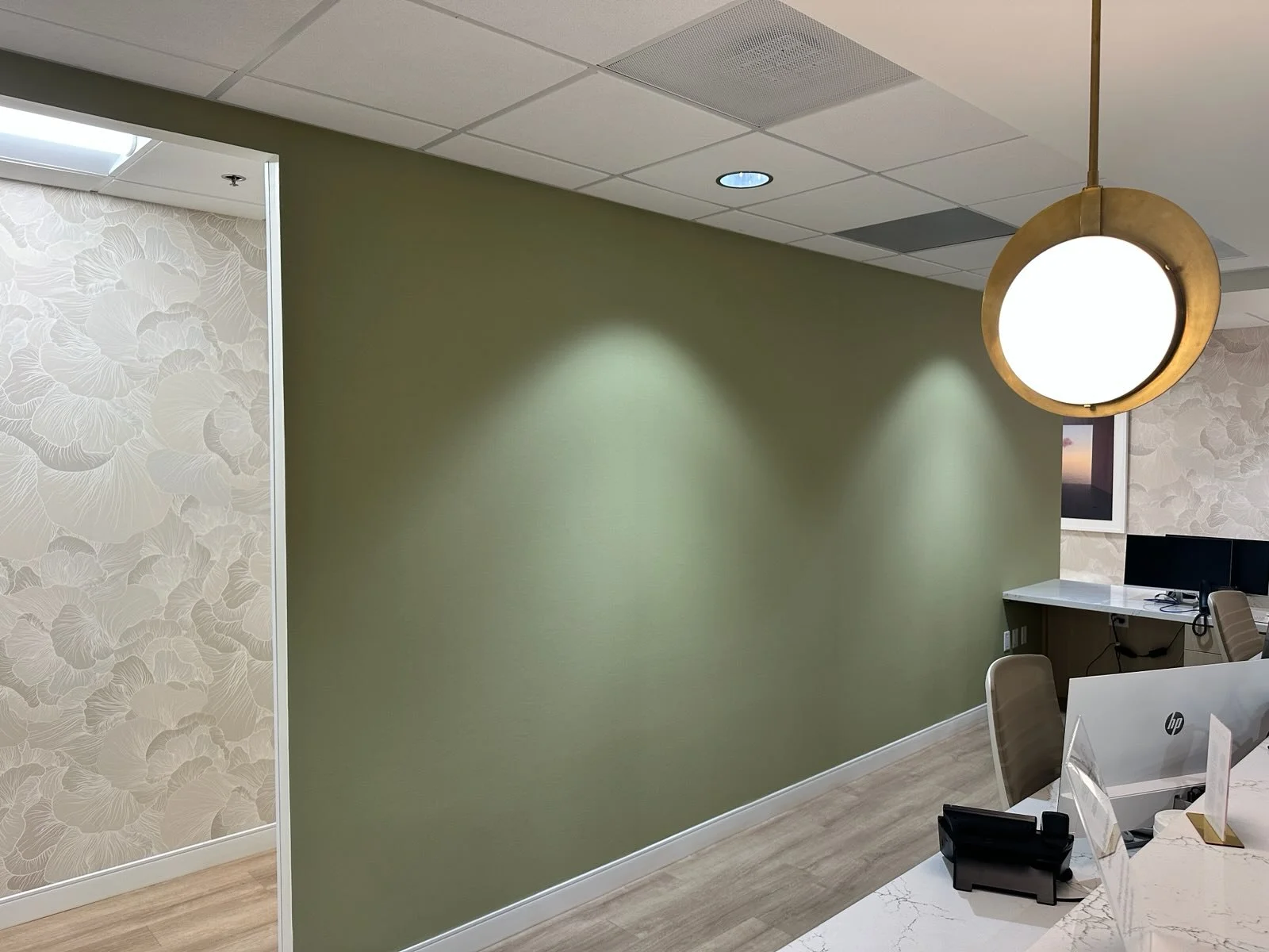 Art Deco style wallpaper installation